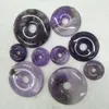 10 Stück / Los 20mm 30mm 40mm Natürliche Amethyst Steinperlen Donuts Form Lose Perlen für Schmuckherstellung Ring Kreis Perlen Anhänger182P