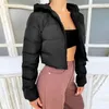 Womens Down Parkas Women Est Cotton Padded Jacket Brown Black Autumn Winter Hooded Short Coat Zip Parkas Warm Fashion Ladies Inkeo 1O064 231027