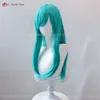 Catsuit Costumes Anime Bulma Buruma Cosplay Długa zielona falista kobiety odporne na ciepło syntetyczne włosy na Halloweenowe imprezowe peruki