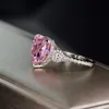 القلب Cut 5ct خاتم الياقوت الوردي 100 ٪ الأصلي 925 الجنيه الاسترليني خواتم الزفاف الفضية الخواتم للنساء المجوهرات 290g