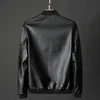 Giacca da uomo in pelle sintetica Plus Size 8XL 7XL Cappotto invernale da uomo Bomber da moto PU Causale Vintage Nero Biker Tasca con cerniera Giubbotti 231027