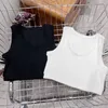 Stickerei-Logo-Tanktop, Designer-Oberteile, Damen-T-Shirt, Sommer, kurz, ärmellos, schlankes Nabel-freiliegendes Outfit, elastische, atmungsaktive Yoga-Weste, Tops, Strickwaren, einfache Weste