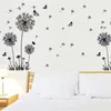 Adesivos de parede moda diy decalque dandelion adesivo floral papel de parede para fundo no quarto sala de estar decoração de casa