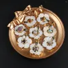 Anhänger Halsketten 1 stück Mode Naturstein Shell Blume Zufällige Farbe Charme DIY Ohrringe Halskette Schmuck Zubehör Geschenk