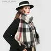 Sciarpe Sciarpa da donna invernale Design di lusso Double face Plaid Imitazione Sciarpa di cashmere Sciarpa calda Scialle T2301027