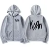 Korn Rock Band Men s Hoodies Letter Print dragkedja Jackor Metal Gothic Graphics Sweatshirts Lossa Casual Zip Up Hooded Coats