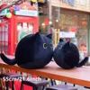 Stuffed Plush Animals 55CM Black Cat Pillow Plush Doll Home Decoration Cute Cat Toy Birthday GiftL231027