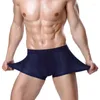 Underpants Men's Panties Underwear Boxers Male Shorts Ice Silk Hole Slip Man Sexy Pouch Classic Trunks Summer Hollow Large Size