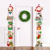 Kerstversiering Vrolijk Kerstfeest Deur Hangende Banner Kerstman Sneeuwpop Couplet Navidad Kerstfeest Woondecoratie 231027