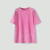Damen-T-Shirts THEMA 21 Damenmode Baumwolle mit Diamant-T-Shirt Kreativität Tops weiblich für den Sommer 2023 im Trend