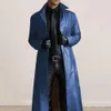 Miscele da uomo Giacca da uomo Colletto rovesciato Cappotto autunnale in ecopelle liscia Antivento Streetwear Trench a maniche lunghe slim fit 231026