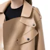 女性の革のフェイクレザーQiuchen PJ19101到着女性本物のシープスキンリアルレザージャケット高品質のファッションジャケットレディモデルコート231026
