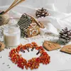 Flores decorativas, 10 racimos de bayas pequeñas simuladas, decoración navideña Artificial, ramas de bayas, adorno artesanal, adorno de simulación