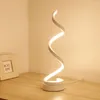 Lampes de table lampe LED spirale blanc froid lumière chaude bureau pour chambre chevet lecture