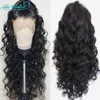 Синтетические парики Ali Grace13x4 HD Прозрачный кружевной фронтальный парик Свободная волна спереди Человеческие волосы Натуральные предварительно выщипанные для женщин 231027