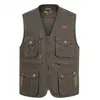 Men's Vests Spring and autumn outdoor leisure pography vest cotton canvas men's vest fishing multi-pocket loose vest plus size S-4XL 231026