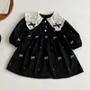 Robes à manches longues pour petites filles, barboteuse brodée douce pour sœurs, vêtements de printemps et d'automne pour enfants