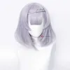 Catsuit Costumes Game Genshin Impact Noelle Sier Purple Short Cosplay Wigs med flätat värmebeständigt syntetiskt hår Anime + peruk lock