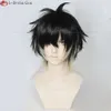 Trajes de catsuit de alta qualidade dano lento towa preto amarelo cosplay anime resistente ao calor cabelo masculino festa perucas + peruca boné