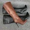 Bottes Bottes d'hiver pour femmes talon aiguille talons hauts cuissardes noir marron bottes hautes bottes à talons hauts de mode 231026