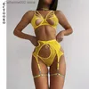 Conjunto sexy ectooko 2022 nova lingerie sexy quente recorte sutiã erótico breve conjuntos 4 peças sensual fantasia roupa interior ligas roupas de luxo t231027