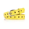 Cinture Design di lusso Cintura vintage sottile con fibbia ad ardiglione Cintura in pelle Cintura con occhielli a forma di cuore Abito per pantaloni