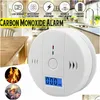 Alarm Accessoires Koolmonoxide Detector Co Alarm Sensor Werkt op Batterijen Met LCD Digitale Display Voor Huis Keuken Slaapkamer Living Dheus