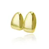 New Arrived Double Caps 18K Yellow Gold Color Plated Grillz Canine Plain Two Teeth Right Top Single Caps Grills205F