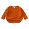 Jersey Otoño Niño Niña Bebé O cuello Camisa de fondo sólido Niños Simple Casual Mangas largas Camiseta Niño Algodón Tops Infantil Camisetas únicas 231027