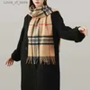 Scarves Luxury % Wool Women's Winter Scarf Men British Style Tartan Plaid Cashmere Scarves With Tassel Female Warm Neck Scarf Shawl T2301027