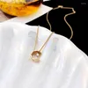 Pendant Necklaces High Quality Exquisite Plaid Single Zircon Necklace For Women Luxury Fine Jewelry DN