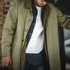 Men Blends Maden Casual Balmacaan Trench Coat Amekaji Loose Army Green Windbreaker Heavyweight Twill Long Jackets Vintage Overcoats 231026