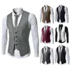 Gilets pour hommes Gilet de couleur unie Hommes Robe Costume Simple boutonnage Slim Gilet Mariage Chaleco Hombre Weste Herren