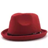 Brede Rand Hoeden Emmer Eenvoudige Heren Vilt Fedora Hoed voor Gentleman Winter Herfst Kerk Oprollen Homburg Vader Jazz 231027