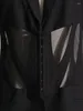 Vestes pour femmes Kri2023 Wear Noir Blanc Sexy Mesh Splice Corset Détails Costume Haute Qualité Blazer Veste