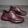 Новинка 2023 года, модная обувь из крокодиловой кожи, британские универсальные дышащие мужские туфли, мужская повседневная кожаная обувь с кожаной подошвой, a34