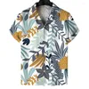 Мужские повседневные рубашки, летняя гавайская рубашка, пляжная рубашка с коротким рукавом с буквами кокосовой пальмы и графическими принтами, отложная уличная праздничная одежда