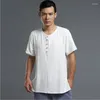 Camisas casuais masculinas estilo chinês marca algodão linho plus size camisa estética coreanas vintage camisa hombre