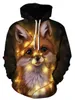 Customized Hoodies & Sweatshirts Small light bulb Dog 3D digital printing Mens hooded sweater Fashion Casual