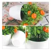 Decorative Flowers Artificial Plant Bonsai Orange Pomegranate Fruit Tree Window Sill Decoration Plastic Garden Fake Potted Mini