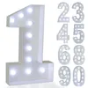 Décoration de fête 91,5 cm lumière blanche numéro géant 0-9 cadre boîte ballon remplissage mariage noël 2023 anniversaire décor de noël