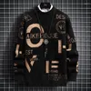 Maglioni da uomo Maglione con lettere lavorato a maglia Gentiluomo Harajuku Impressione Motivo a parole Pullover Top invernali con scollo vintage