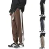 Männer Hosen Seite Gestreift Casual Männer Übergroße Baggy Breite Bein Hosen Elastische Taille Streetwear Jogger Mode Harajuku