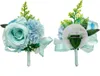Dekorative Blumen, 6 Stück, Boutonniere für Männer, Hochzeit, Bräutigam und Trauzeugen, künstliche Party, Abschlussball, Dekoration