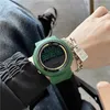 Armbandsur Sport Round LED Digital Dial Casual Wrist Watches Rubber Strap Fashionable Clock Waterproof Artwatch för män