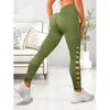 Leggings da donna Pantaloni skinny da allenamento fitness in maglia da donna sexy in rete senza cuciture scavati a vita alta con sollevamento dell'anca