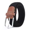 Belts High Quality Fashion Casual Belt Canvas Braided For Women Men Pin Buckle Woven Stretch Elastic Waist Strap Jeans