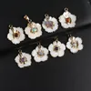 Pendant Necklaces 1pc Fashion Natural Stone Shell Flower Random Color Charm DIY Earrings Necklace Jewelry Accessories Gift