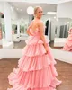 Robe de bal sans bretelles à volants pour femme, longue robe de bal en tulle à plusieurs niveaux, princesse Quinceanera, douce 16 ans