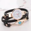 Wristwatches Cute Brand Watch Women Luxury Gold Eye Gemstone Dress Watches Bracelet Halloween Gift Leather Quartz